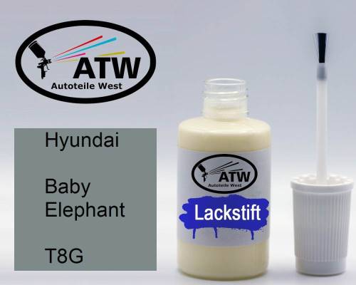 Hyundai, Baby Elephant, T8G: 20ml Lackstift, von ATW Autoteile West.